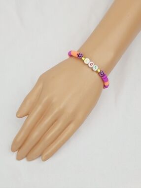 3 FOR $15 🧡 Handmade Clay Bead Smiley Face LoL Bracelet